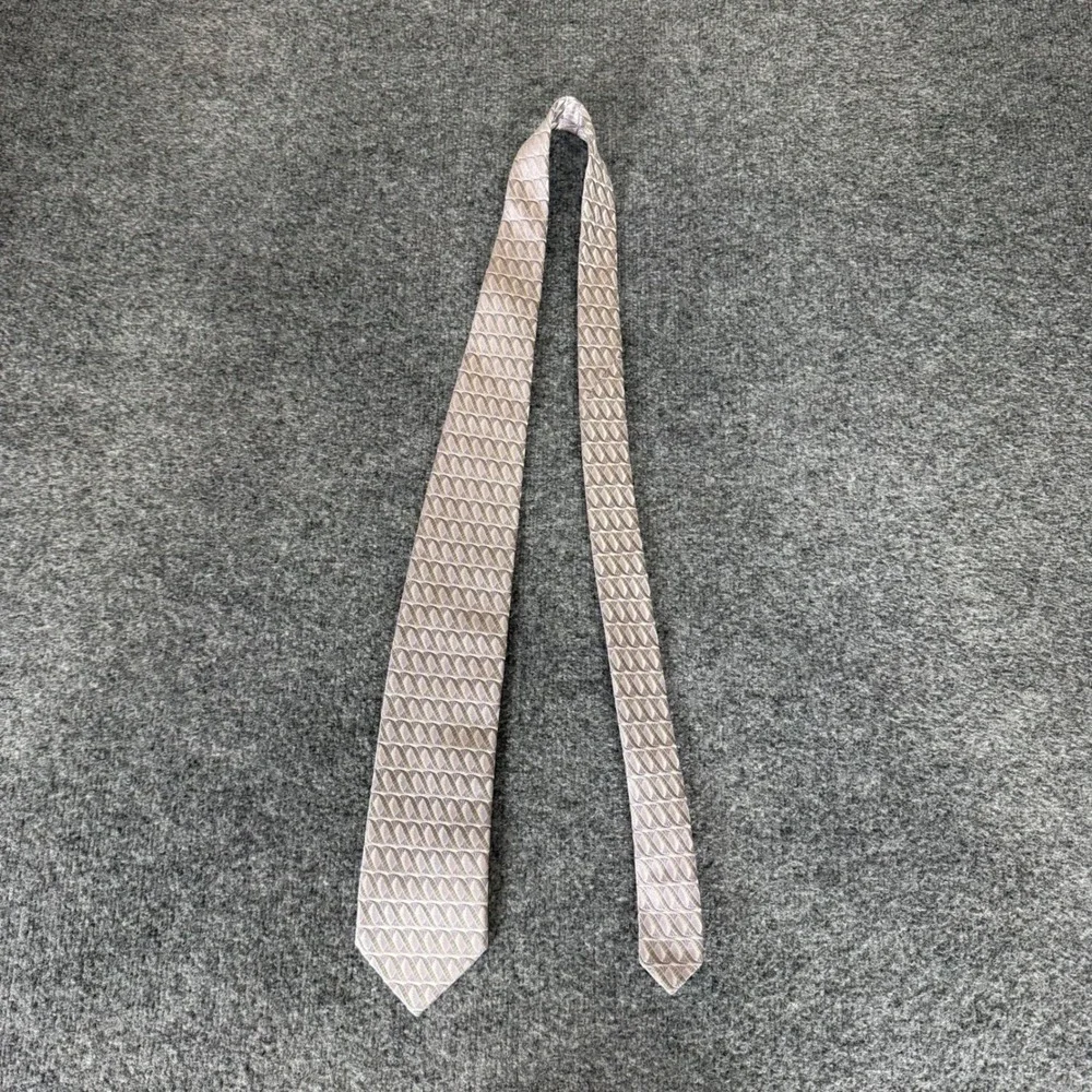 Ermenegildo Zegna Silk Tie Mens Lavender Green Wavy Geometric Made in Italy